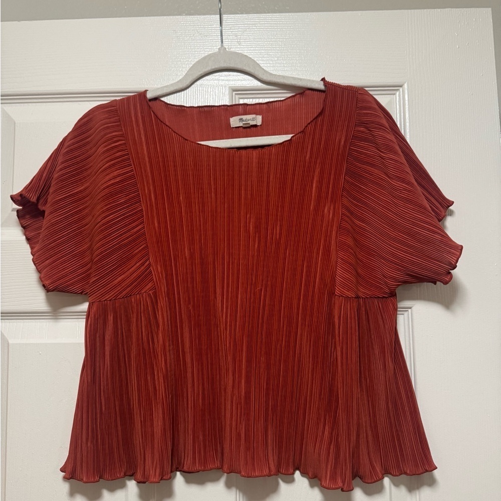Madewell Texture & Thread Micro-Pleat Top - Picture 3 of 14